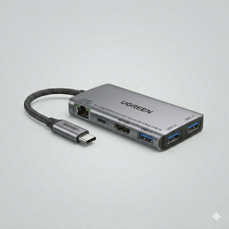 Adaptador UGREEN USB C Hub 6 en 1 Gigabit Ethernet HDMI 4K