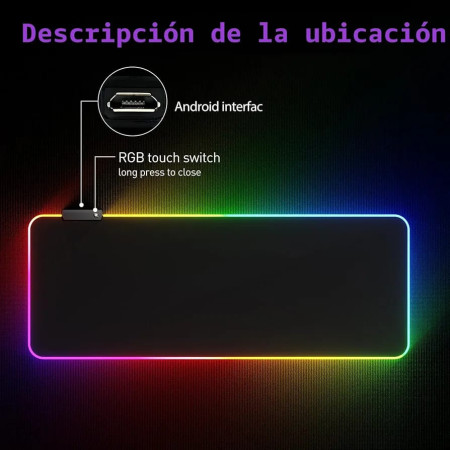 Mouse Pad Gamer Negro RGB XL con Luces LED | Clickeando El Salvador
