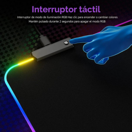 Mouse Pad Gamer Negro RGB XL con Luces LED | Clickeando El Salvador