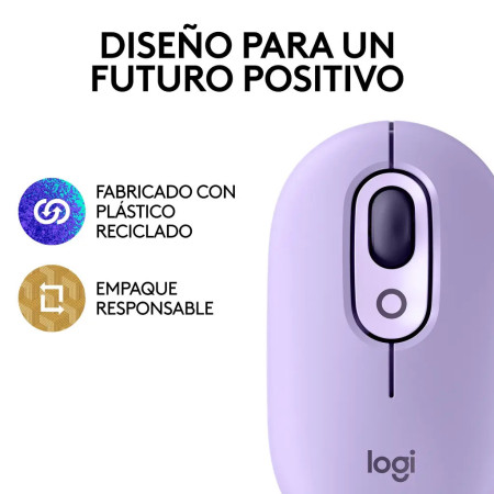 Mouse Logitech POP Bluetooth Morado Daydream | Clickeando El Salvador